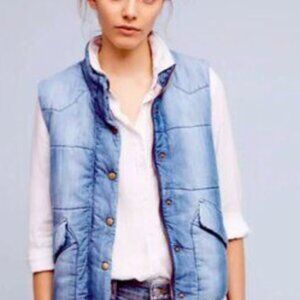 Cloth & Stone Denim Puffer Vest – Size Small